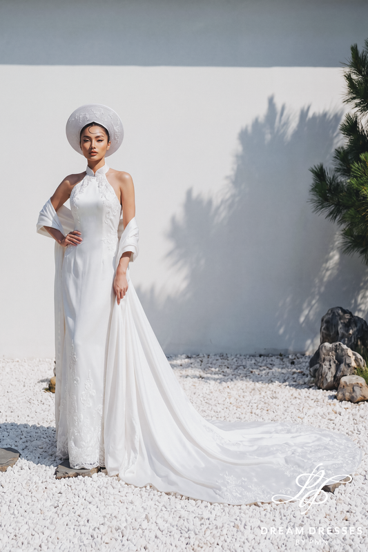 Cheongsam-Inspired Ao Dai | Vietnamese Bridal Dress (#ANNHIEN) - Dream Dresses by P.M.N.