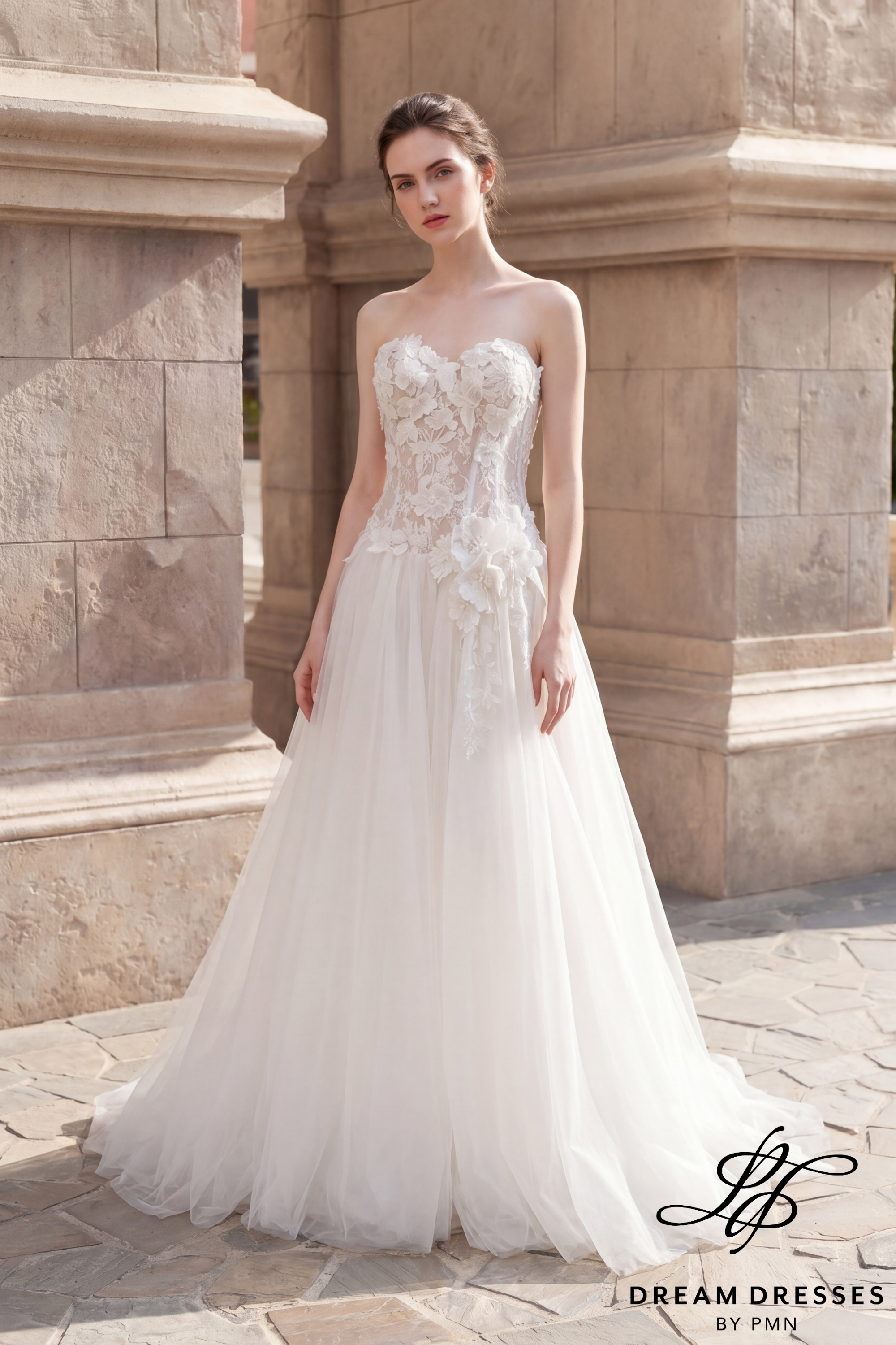Drop Waist Lace Wedding Dress (#ATELIER) - Dream Dresses by P.M.N.