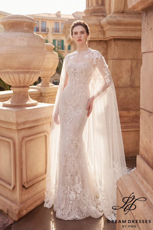 Chapel Bridal Cape Veil (#SERAPH) - Dream Dresses by P.M.N.