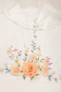 Single Tier 3D Flowers Wedding Veil (#KINSEY) - Dream Dresses by P.M.N.