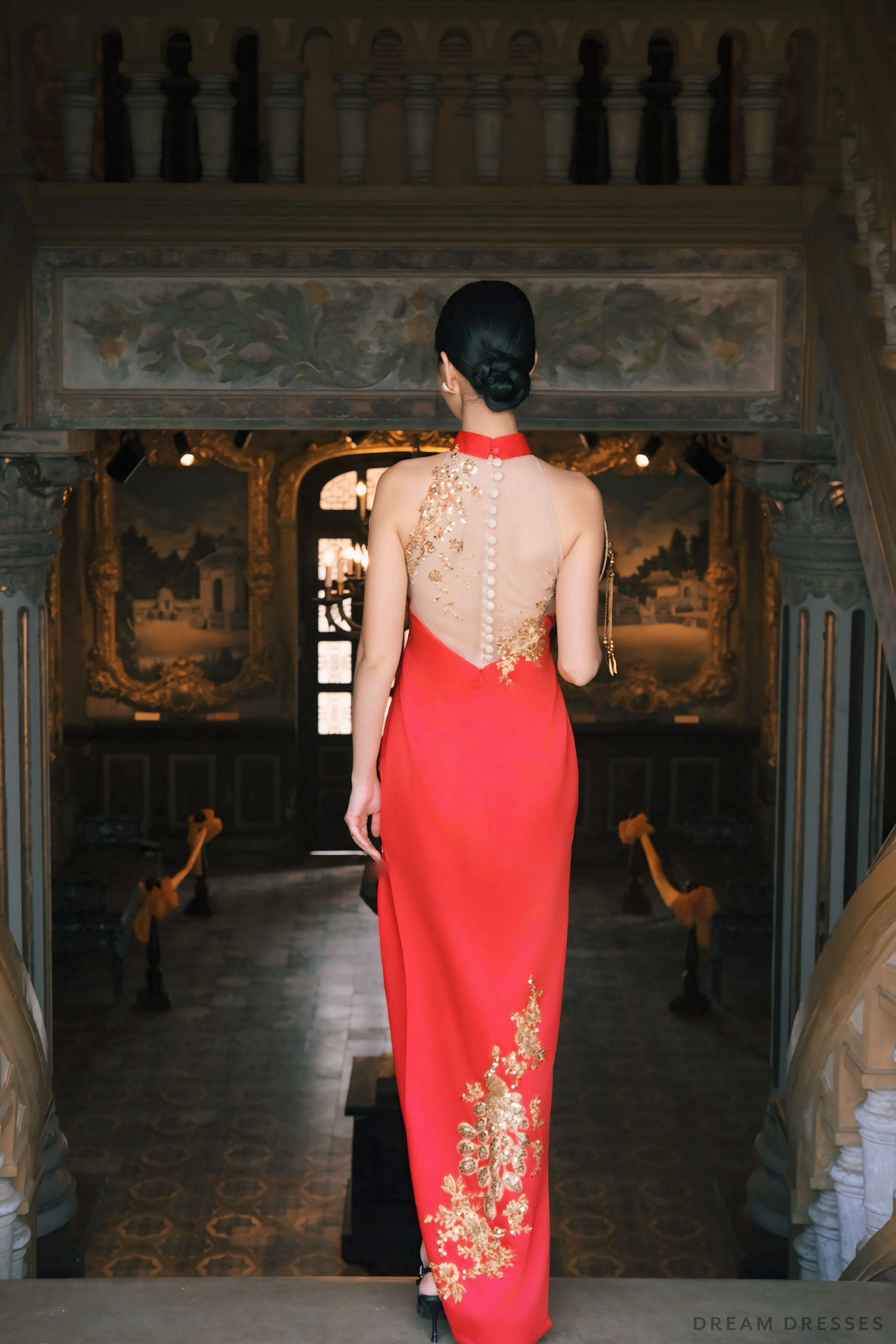 Red Bridal Cheongsam | Red Qipao Bridal Gown (#MAE) - Dream Dresses by P.M.N.
