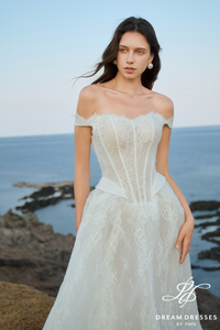 Strapless Lace Wedding Ball Gown (#MARIS)