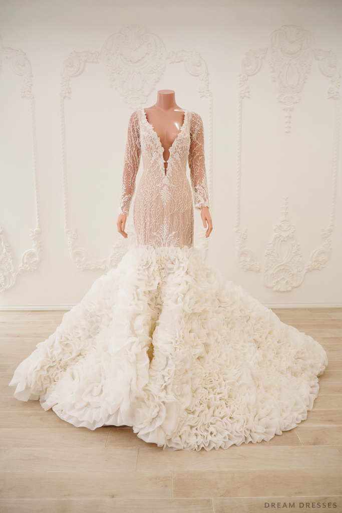 Short dress with hot sale removable train