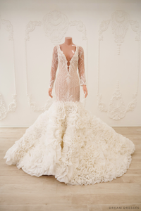 Mermaid Wedding Dress with Big Detachable Ruffle Bottom (#NADEEN) - Dream Dresses by P.M.N.