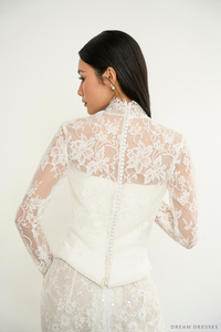 French Lace Bridal Dress Cover Up (#DAISY) - Dream Dresses by P.M.N.
