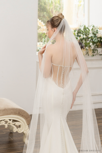 Cathedral Wedding Veil with Floral Lace (#MARTINA) - Dream Dresses by P.M.N.