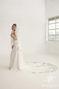 Colorful Floral Bridal Veil (#LUMINA)