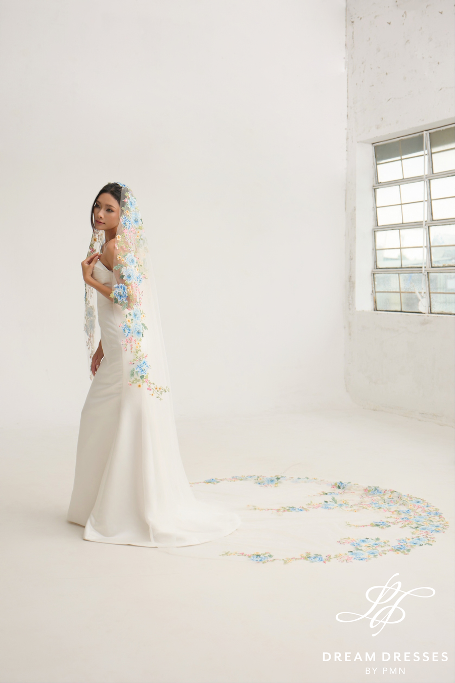 Colorful Floral Bridal Veil (#LUMINA)