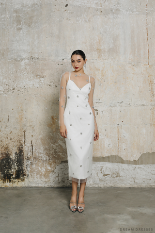 Mini Couture Dress with Embellished Overlay (#EZLIE)