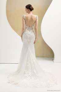 Plunging Neckline Mermaid Wedding Dress (#ELOISE) - Dream Dresses by P.M.N.