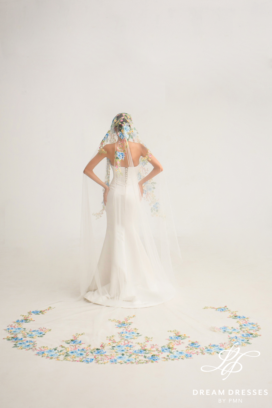 Colorful Floral Bridal Veil (#LUMINA)