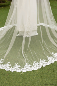 Ao Dai Detachable Tulle Cape with Lace Trim Edges (#EUGENIA) - Dream Dresses by P.M.N.