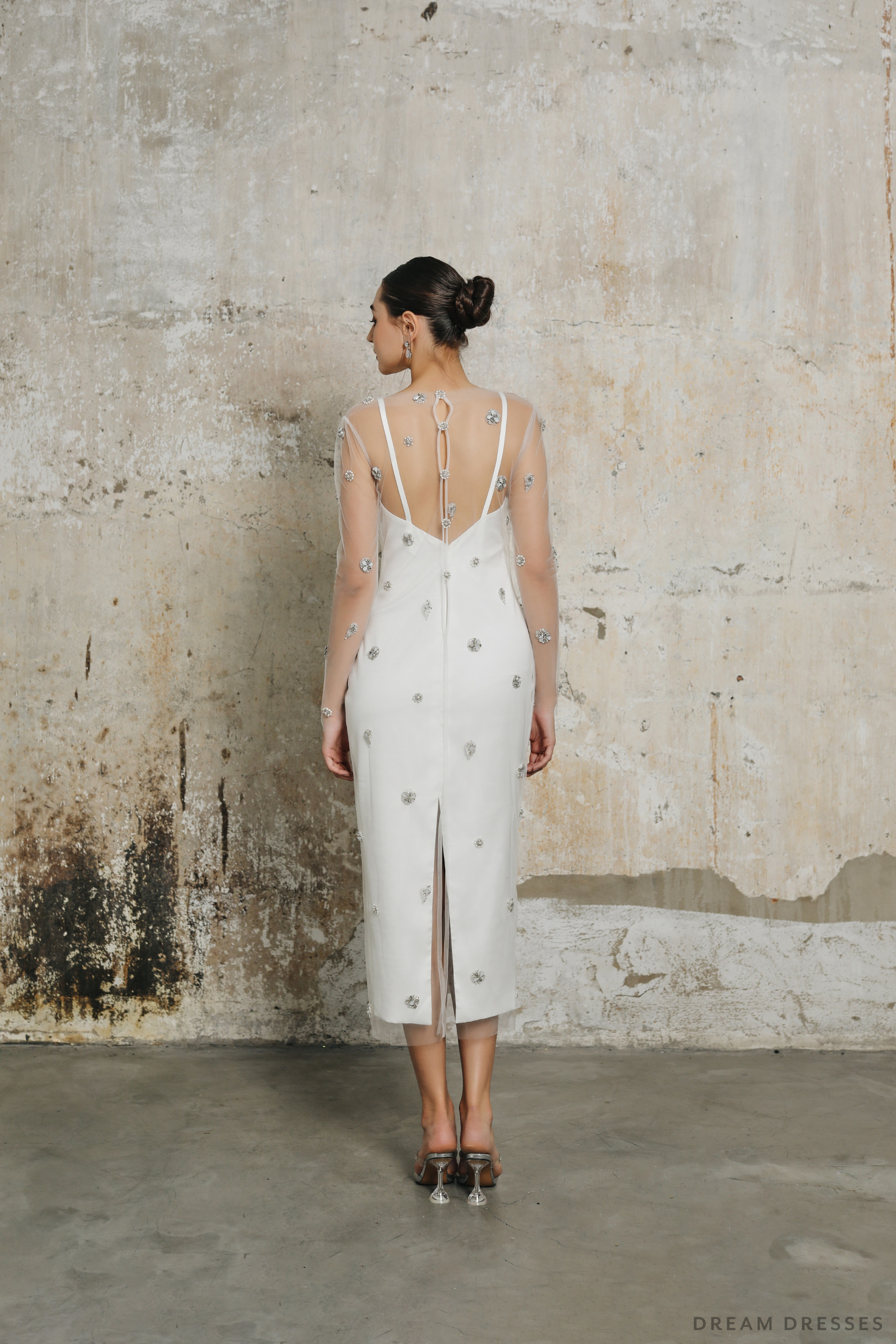 Mini Couture Dress with Embellished Overlay (#EZLIE)