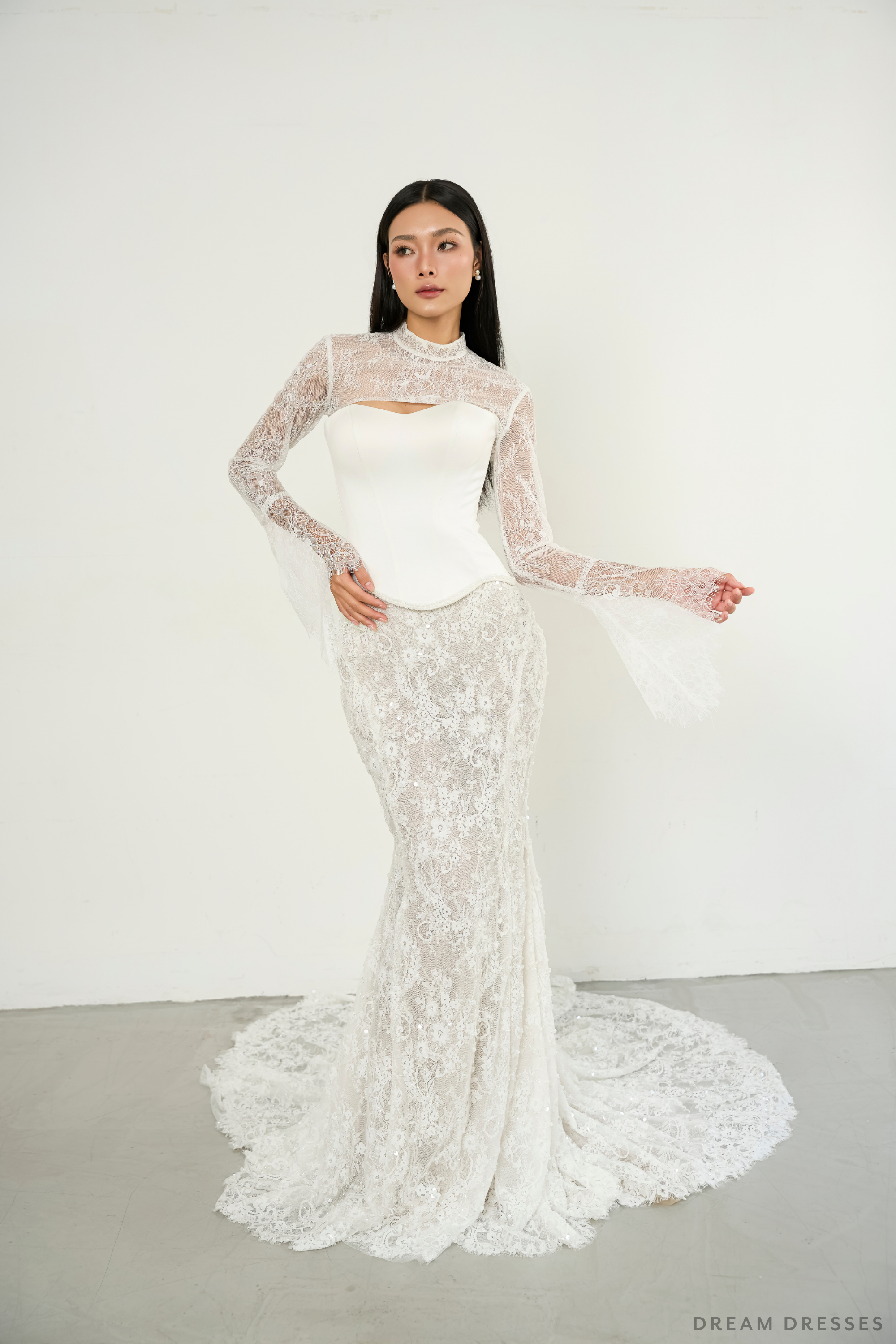 Bell Sleeve Lace Bridal Bolero (#MILA)