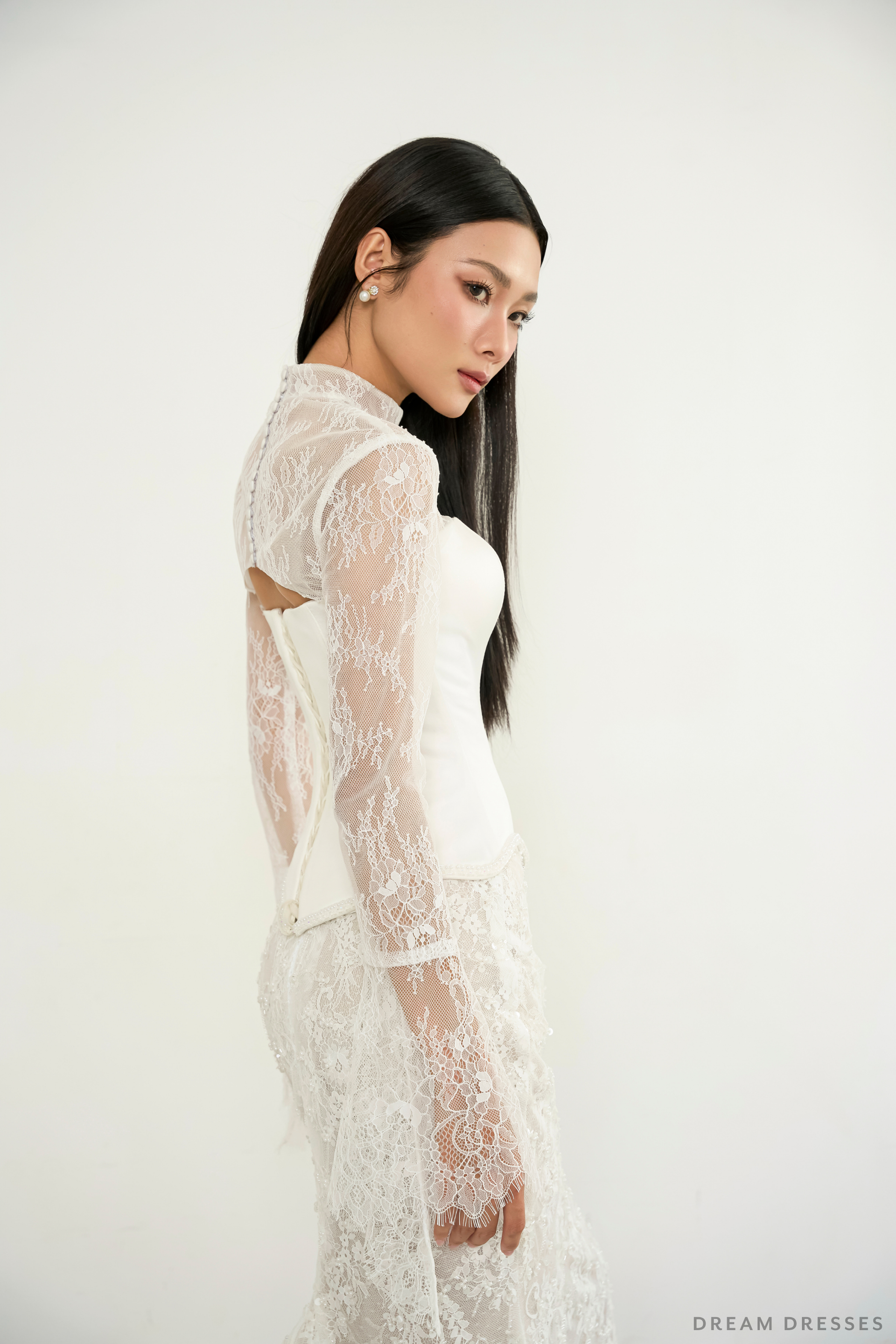 Bell Sleeve Lace Bridal Bolero (#MILA) - Dream Dresses by P.M.N.