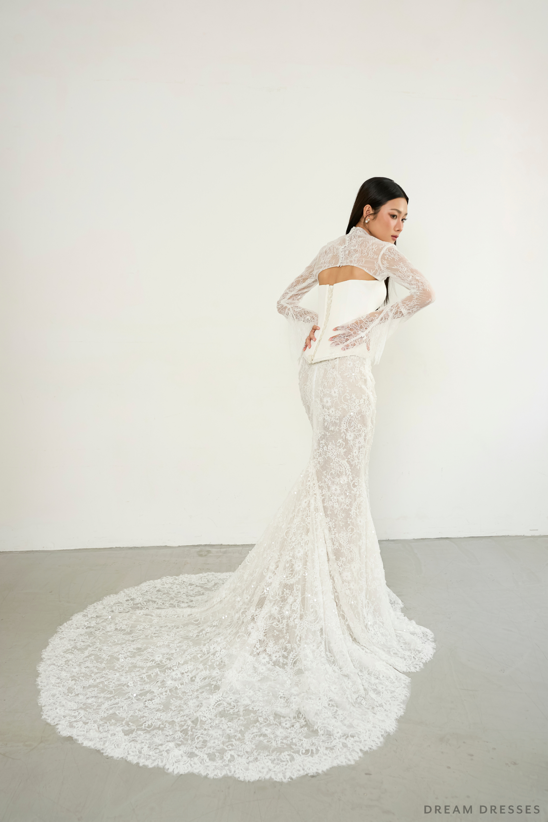 Bell Sleeve Lace Bridal Bolero (#MILA) - Dream Dresses by P.M.N.
