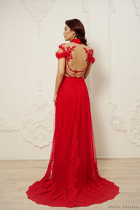 Red Bridal Ao Dai | Modern Vietnamese Bridal Dress (#EHUANG) - Dream Dresses by P.M.N.