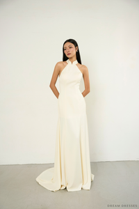 Ivory Bridal Cheongsam | Ivory Qipao Bridal Gown (#XIU) - Dream Dresses by P.M.N.
