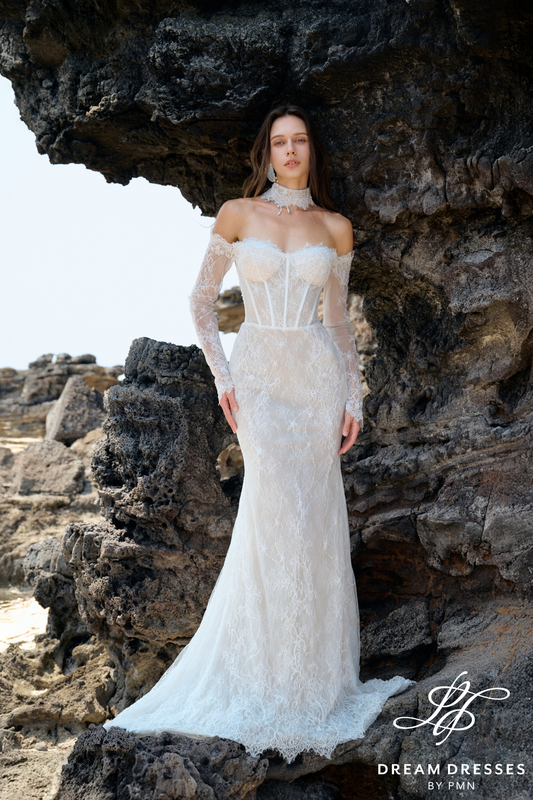Mermaid Strapless Lace Wedding Dress (#NERINA) - Dream Dresses by P.M.N.