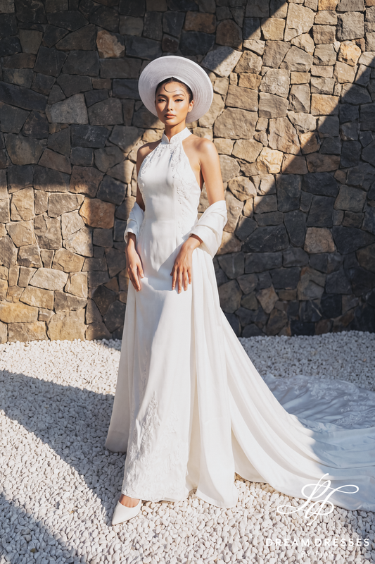 Cheongsam-Inspired Ao Dai | Vietnamese Bridal Dress (#ANNHIEN) - Dream Dresses by P.M.N.