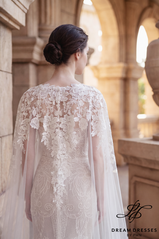 Chapel Bridal Cape Veil (#SERAPH) - Dream Dresses by P.M.N.
