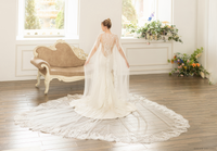 Bridal Cape with Floral Lace (#AXELLE) - Dream Dresses by P.M.N.