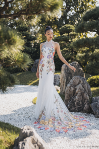 Modern Cheongsam-Inspired Bridal | Couture Lace Modern Cheongsam Bridal Dress (#YAO) - Dream Dresses by P.M.N.
