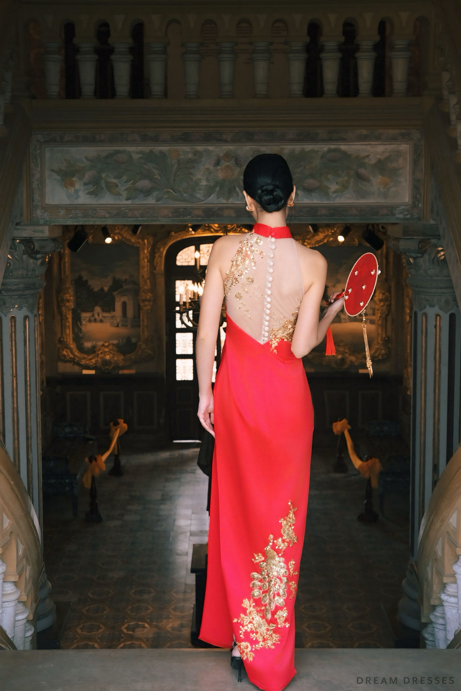 Red Bridal Cheongsam | Red Qipao Bridal Gown (#MAE) - Dream Dresses by P.M.N.