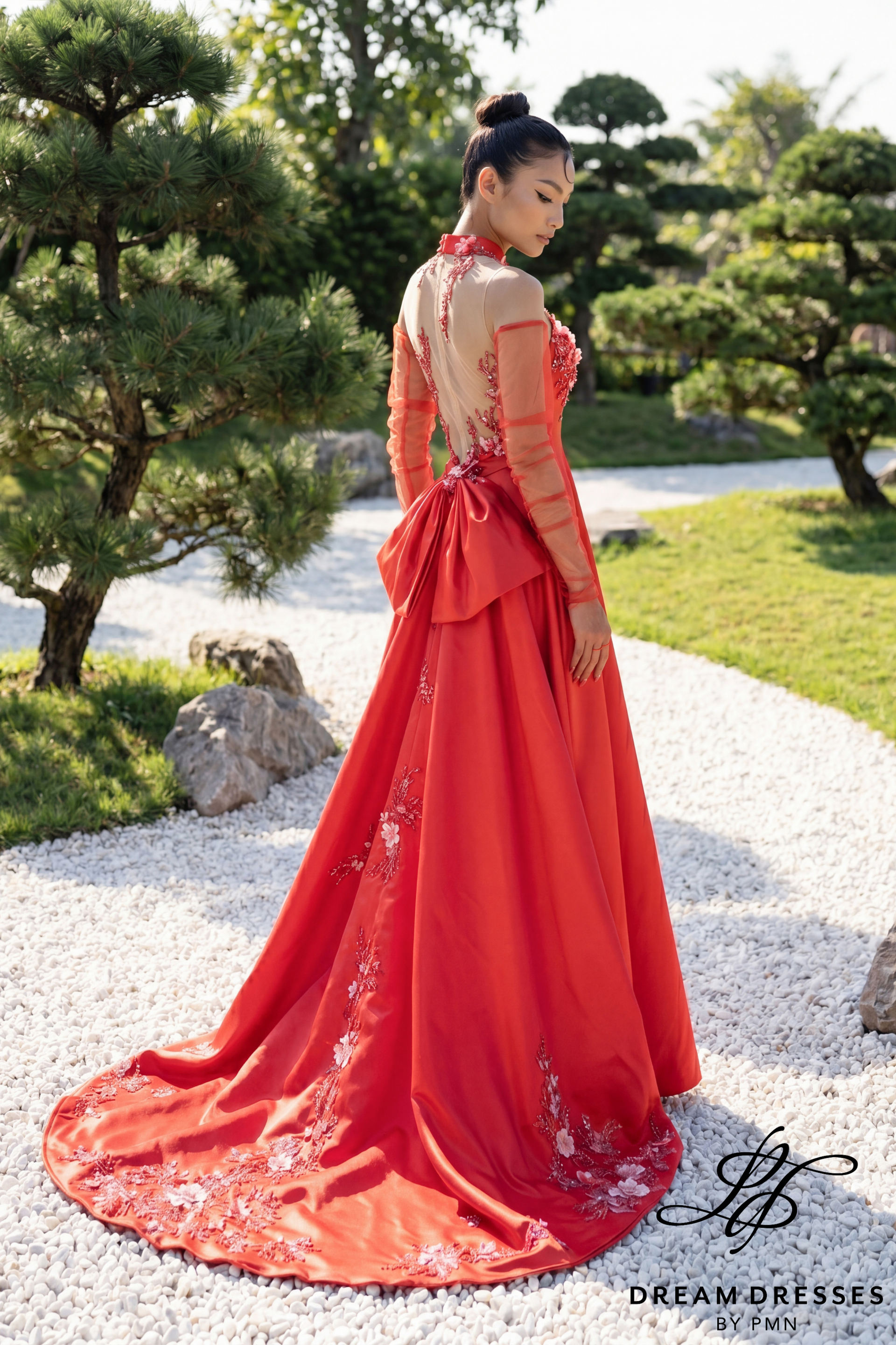Red Modern Cheongsam Bridal Dress (#FANG)