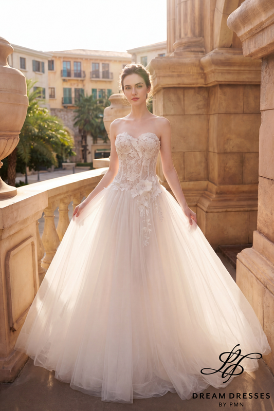 Drop Waist Lace Wedding Dress (#ATELIER) - Dream Dresses by P.M.N.