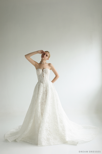 Strapless Lace Wedding Ball Gown (#ROSSELLA) - Dream Dresses by P.M.N.