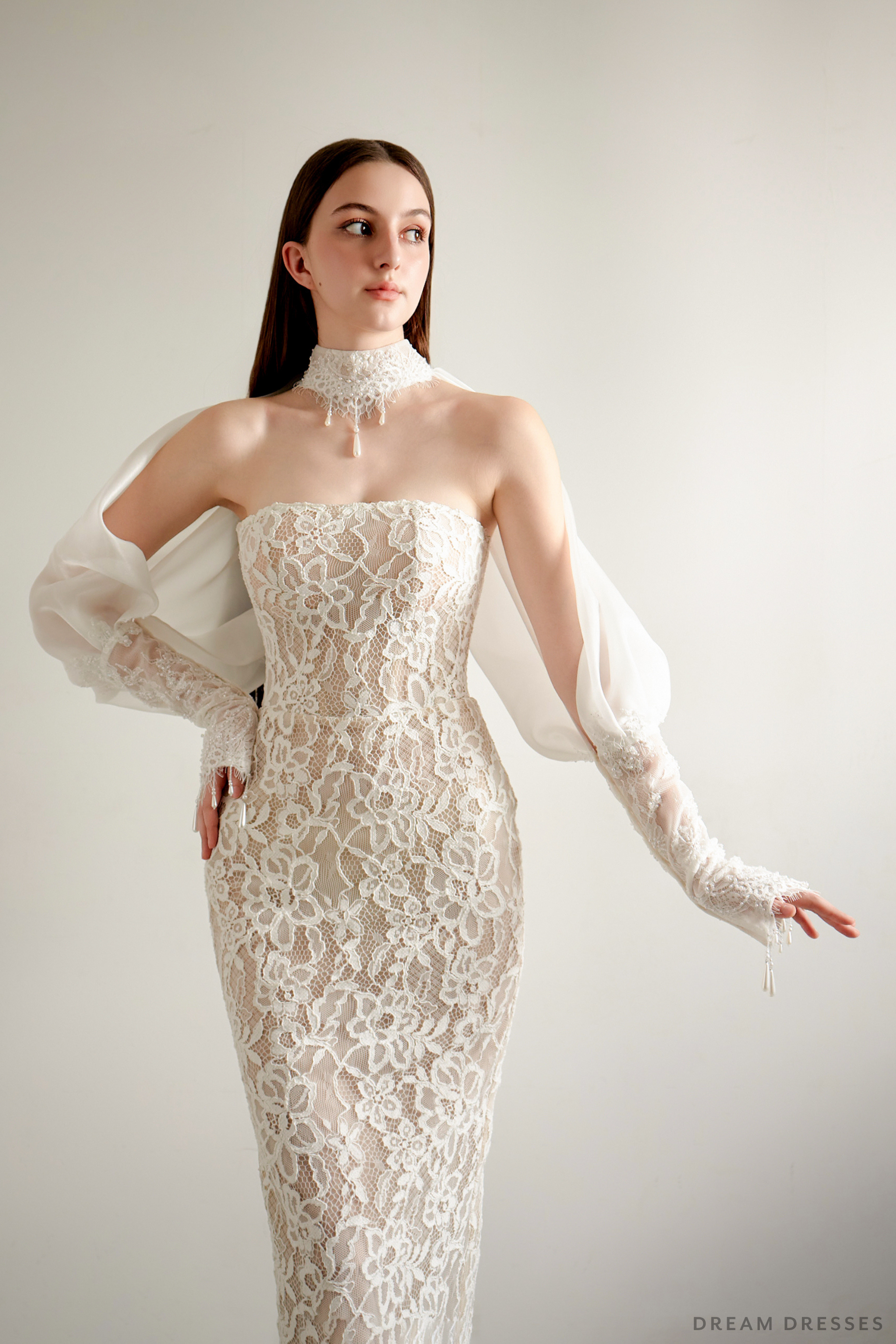 High Fashion Organza Bridal Cape (#LEALIA) - Dream Dresses by P.M.N.
