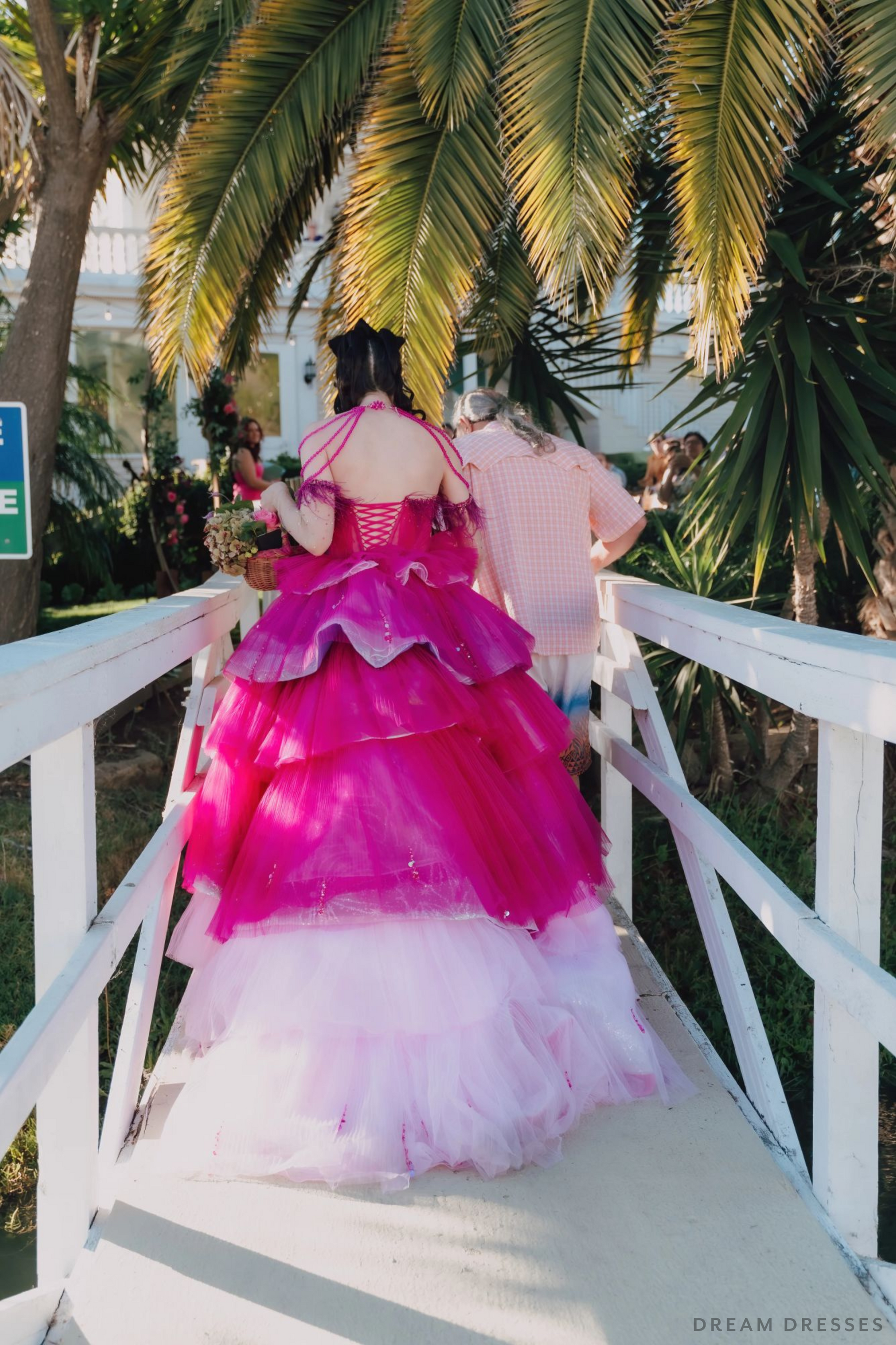 Pink Wedding Dress Ball Gown with Removable Skirt (#Maggie) - Dream Dresses by P.M.N.