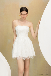 Chantilly Lace Mini Couture Dress (#CHARLISE) - Dream Dresses by P.M.N.