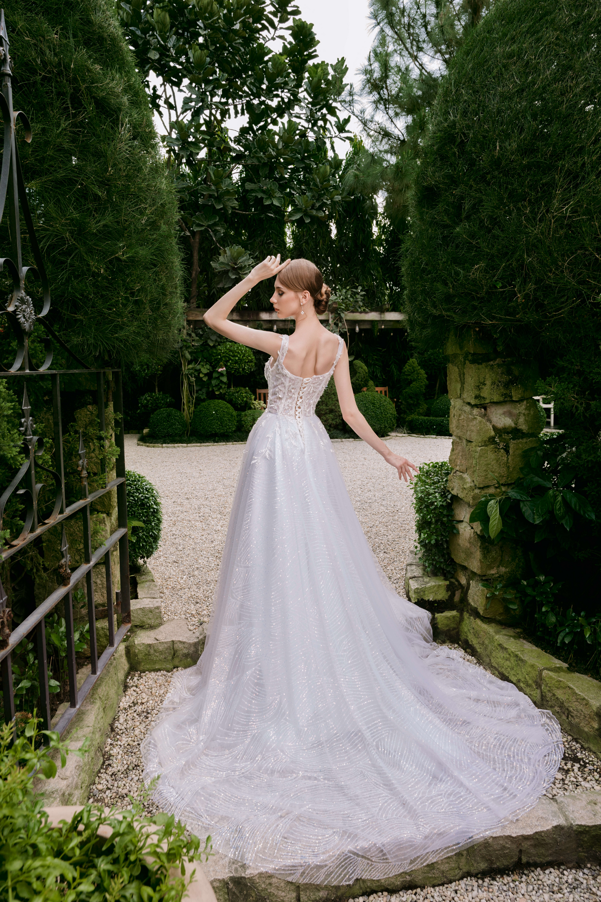 Embellished A-line Wedding Dress with Straps (#CHARLINE) - Dream Dresses by P.M.N.