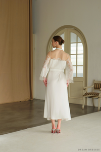 White Bridal Robe Kimono (#Lianya) - Dream Dresses by P.M.N.
