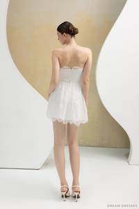 Chantilly Lace Mini Couture Dress (#CHARLISE) - Dream Dresses by P.M.N.