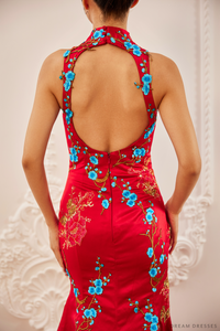 Red Bridal Cheongsam | Modern Cheongsam with Phoenix (#RUYI) - Dream Dresses by P.M.N.