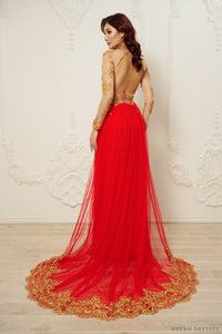 Red Bridal Ao Dai | Modern Vietnamese Bridal Dress (#CHANG) - Dream Dresses by P.M.N.
