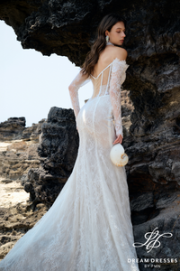 Mermaid Strapless Lace Wedding Dress (#NERINA)