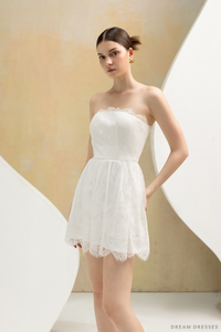Chantilly Lace Mini Couture Dress (#CHARLISE) - Dream Dresses by P.M.N.