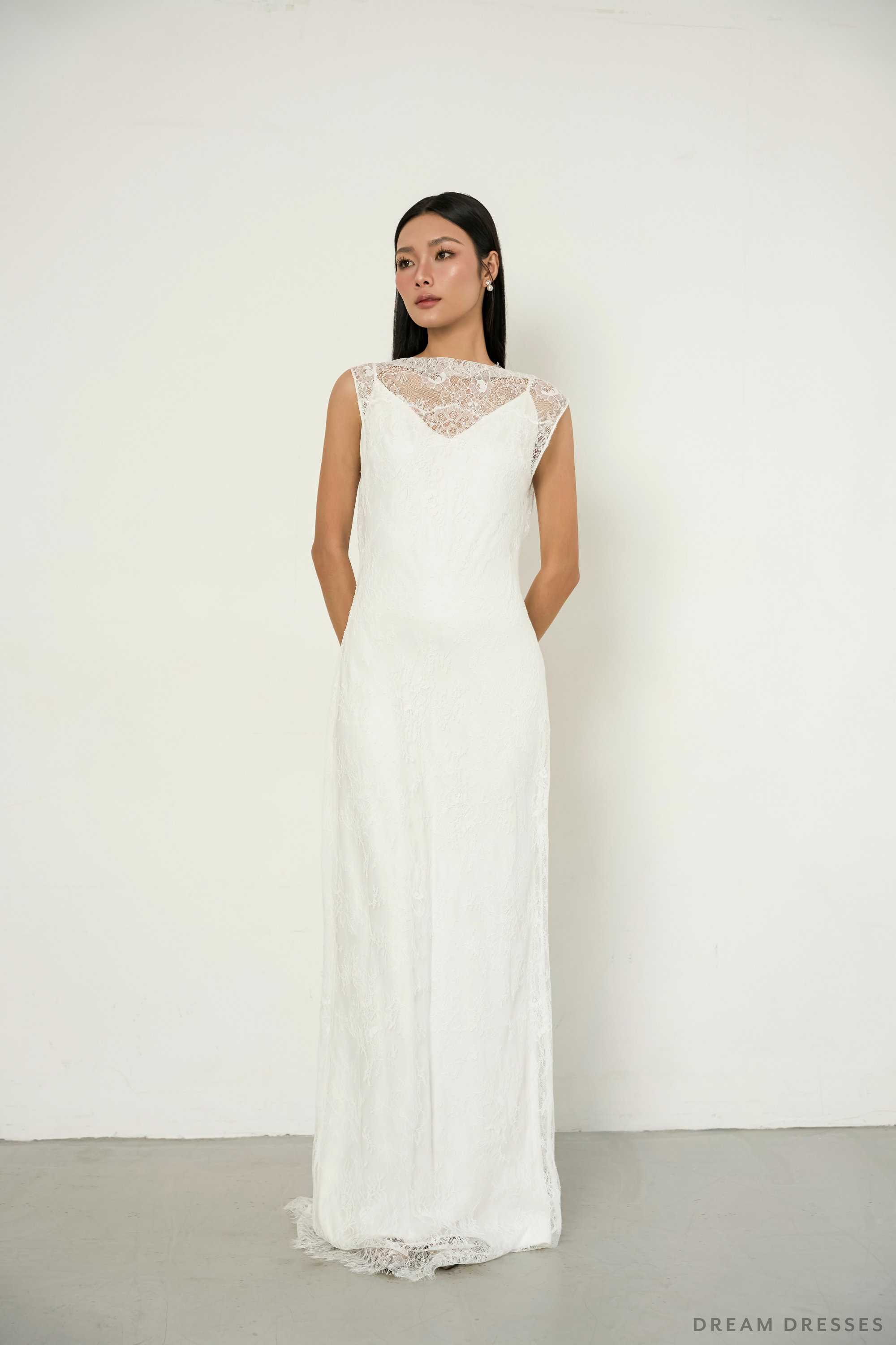 Chantilly Lace Bridal Wedding Dress (#AMARIS) - Dream Dresses by P.M.N.