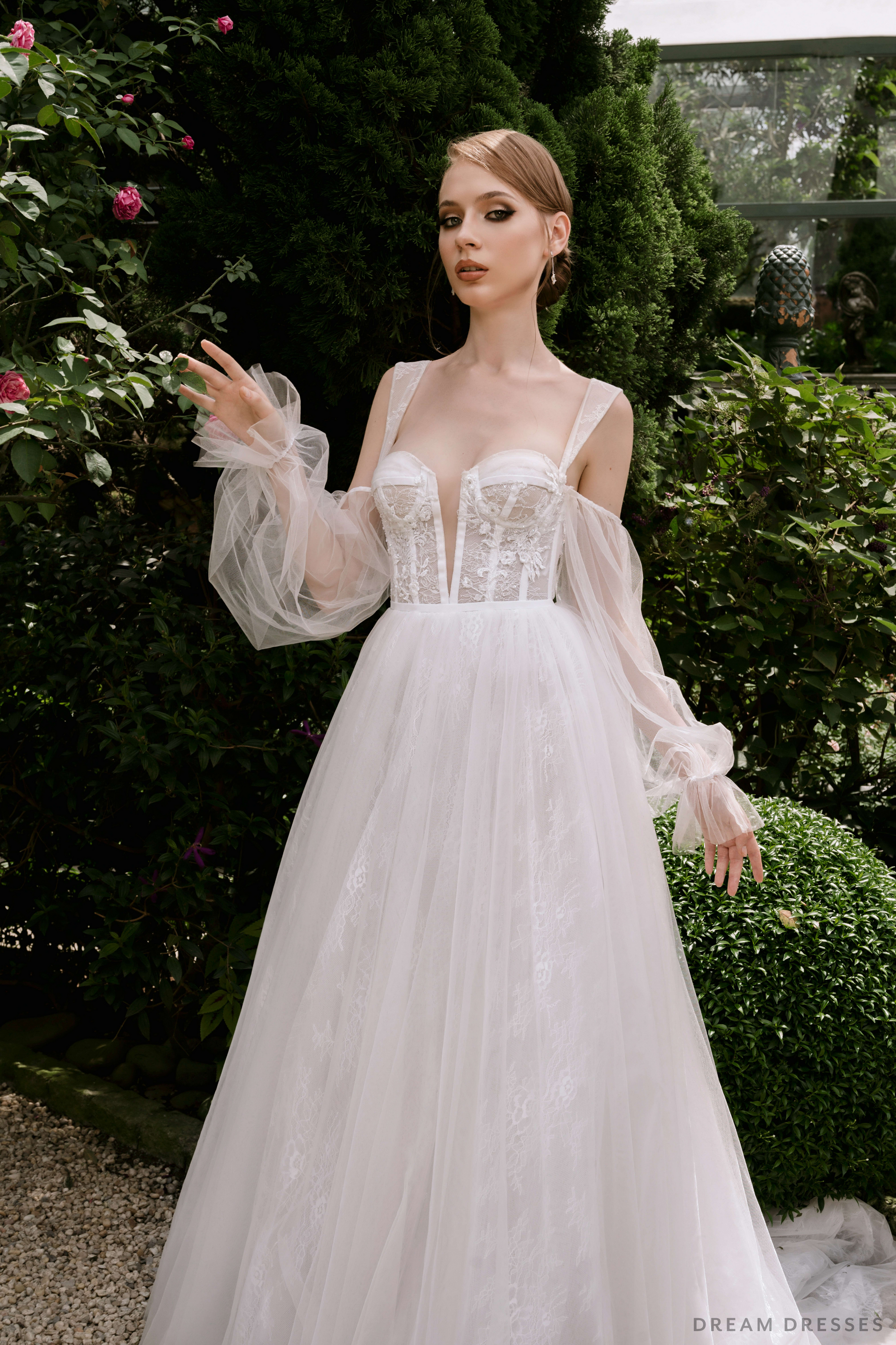 Off The Shoulder Ball Gown Wedding Dress (#MICHELLA) - Dream Dresses by P.M.N.