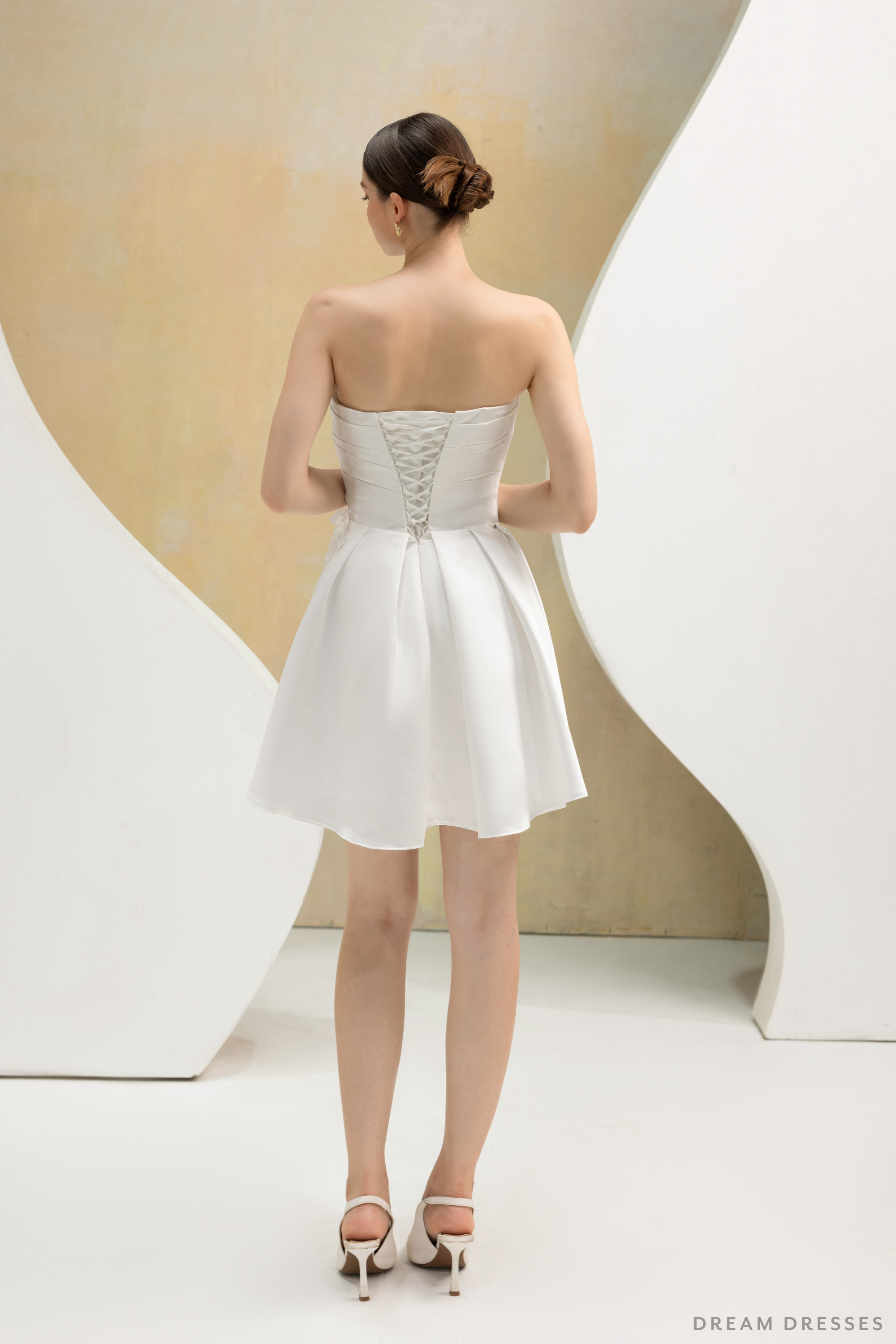 Rehearsal Dinner Silk Dress with 3D Lace (#ADALICIA) Rehearsal Dinner Silk Dress with 3D Lace (#ADALICIA)