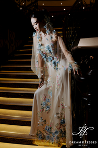 Colorful Lace Modern Bridal Ao Dai (#KIEU)