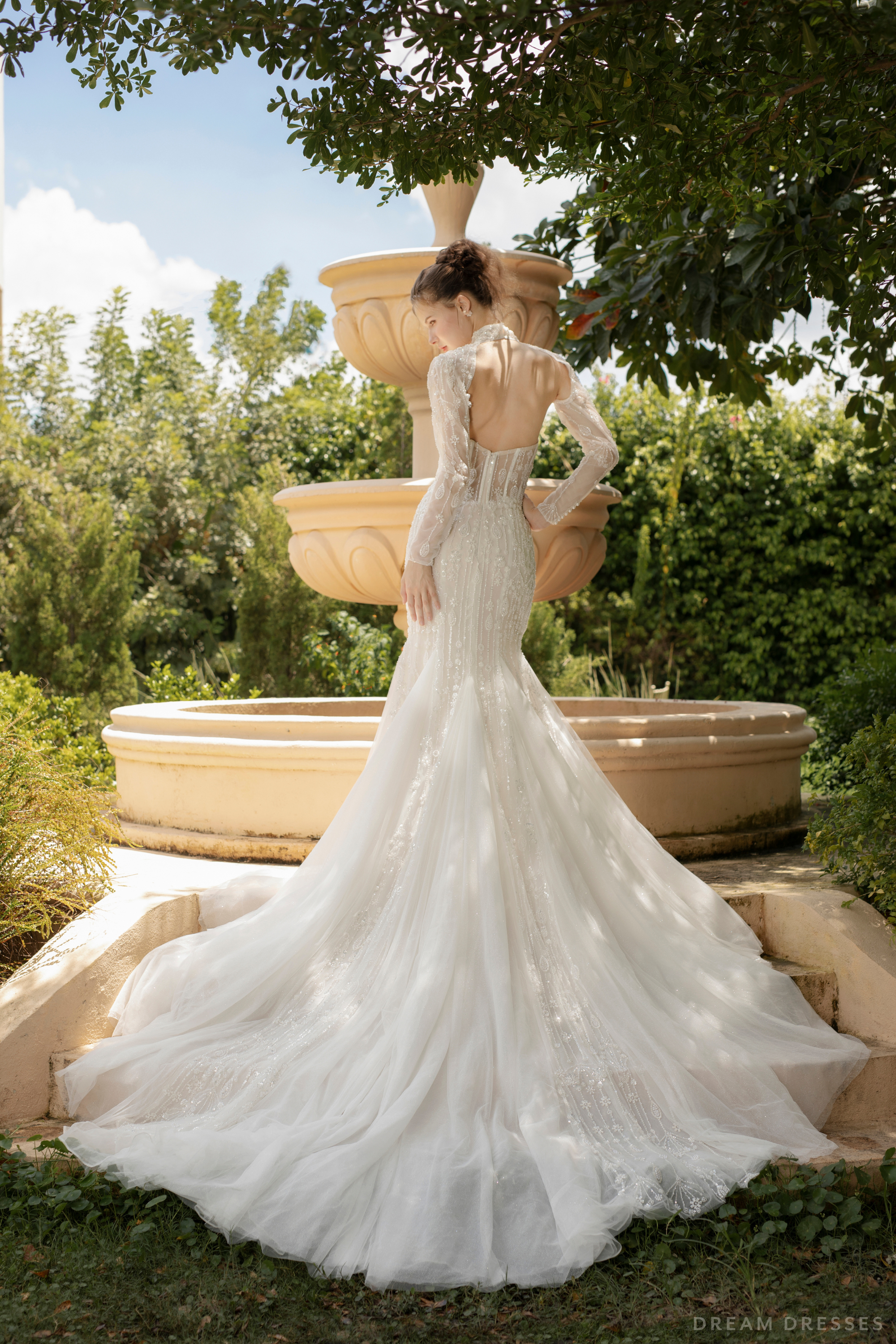 DreamDress By PMN Liza Fit & Flare Wedding Dress Gown Strapless Floral Embellishment Couture Beaded Lace Chapel Train DreamDress By PMN Liza Fit & Flare Wedding Dress Gown Strapless Floral Embellishment Couture Beaded Lace Chapel Train