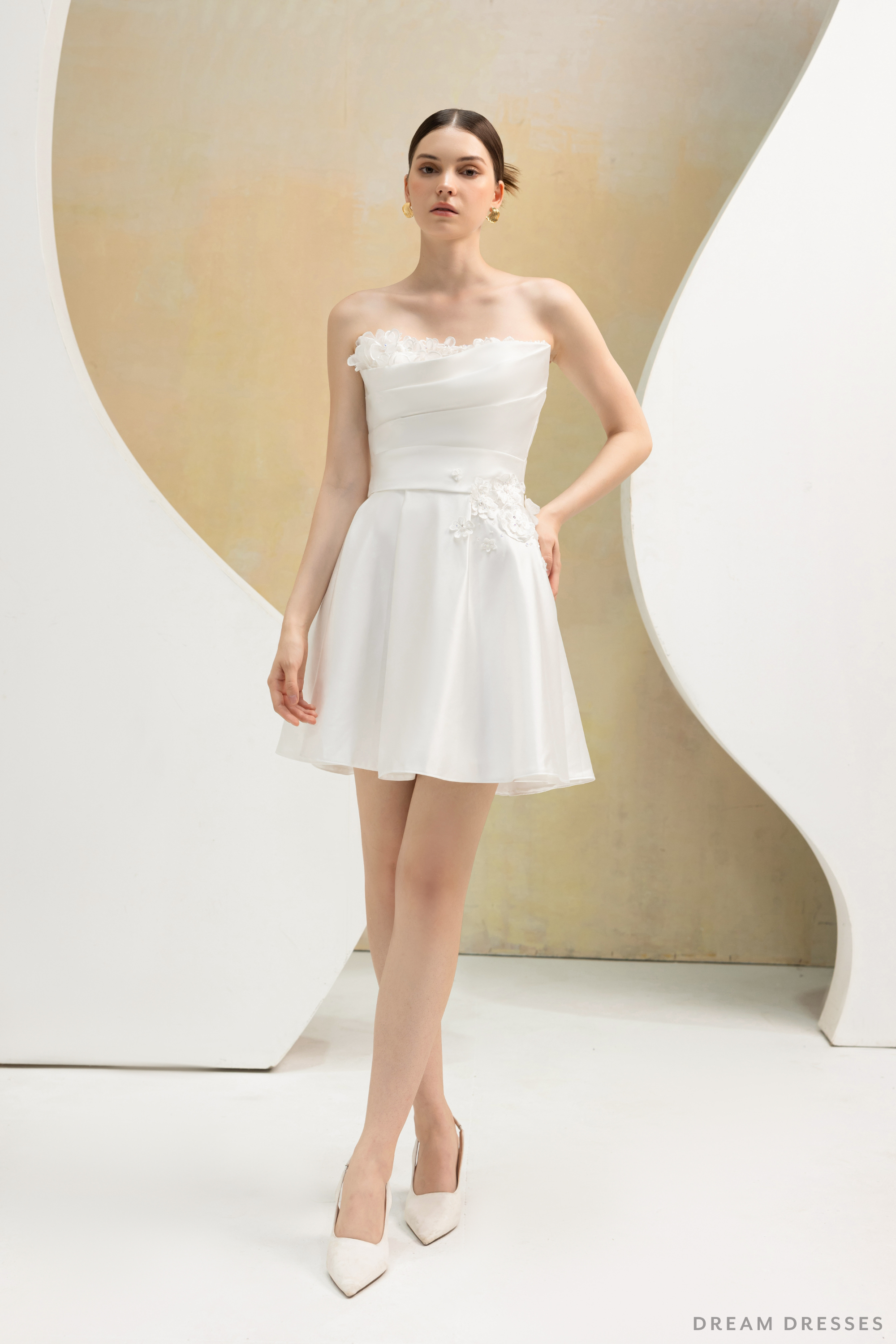 Rehearsal Dinner Silk Dress with 3D Lace (#ADALICIA) Rehearsal Dinner Silk Dress with 3D Lace (#ADALICIA)
