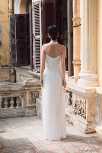 White Bridal Cheongsam | Couture Lace Modern Cheongsam (#JULIA) - Dream Dresses by P.M.N.