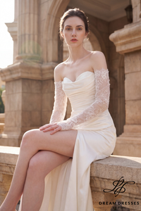 Silk Satin Mermaid Wedding Dress with Slit (#LUCENT)