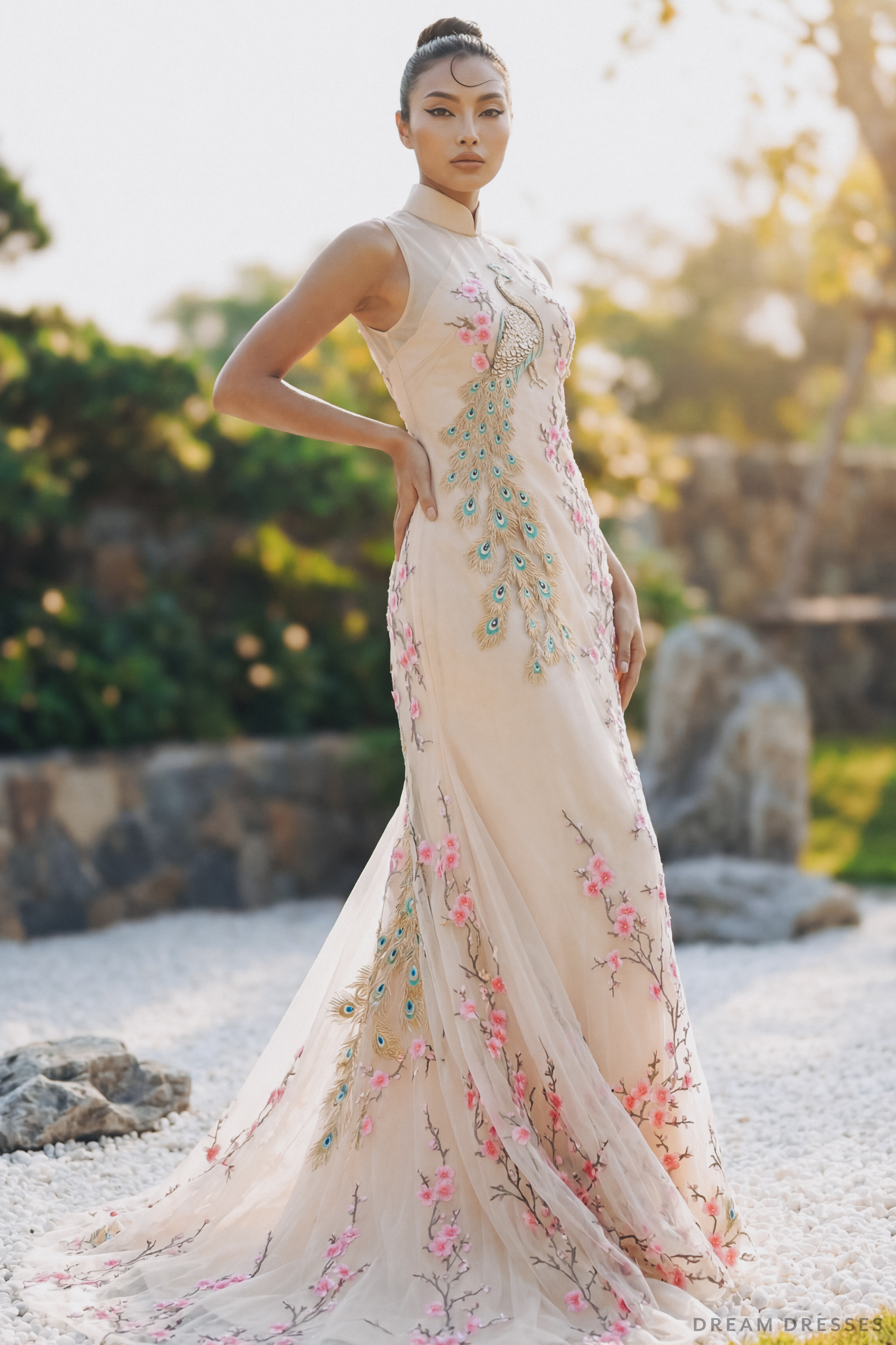 Bridal Cheongsam | Couture Lace Modern Cheongsam Bridal Dress (#XIAN)